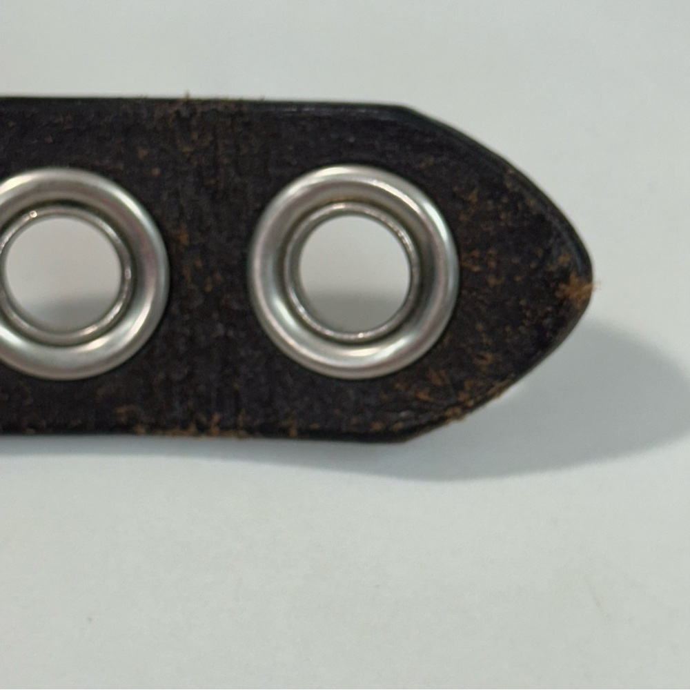 Brown Belt Genuine Leather Women’s silver Buckle Size Large Rivets - Picture 5 of 8